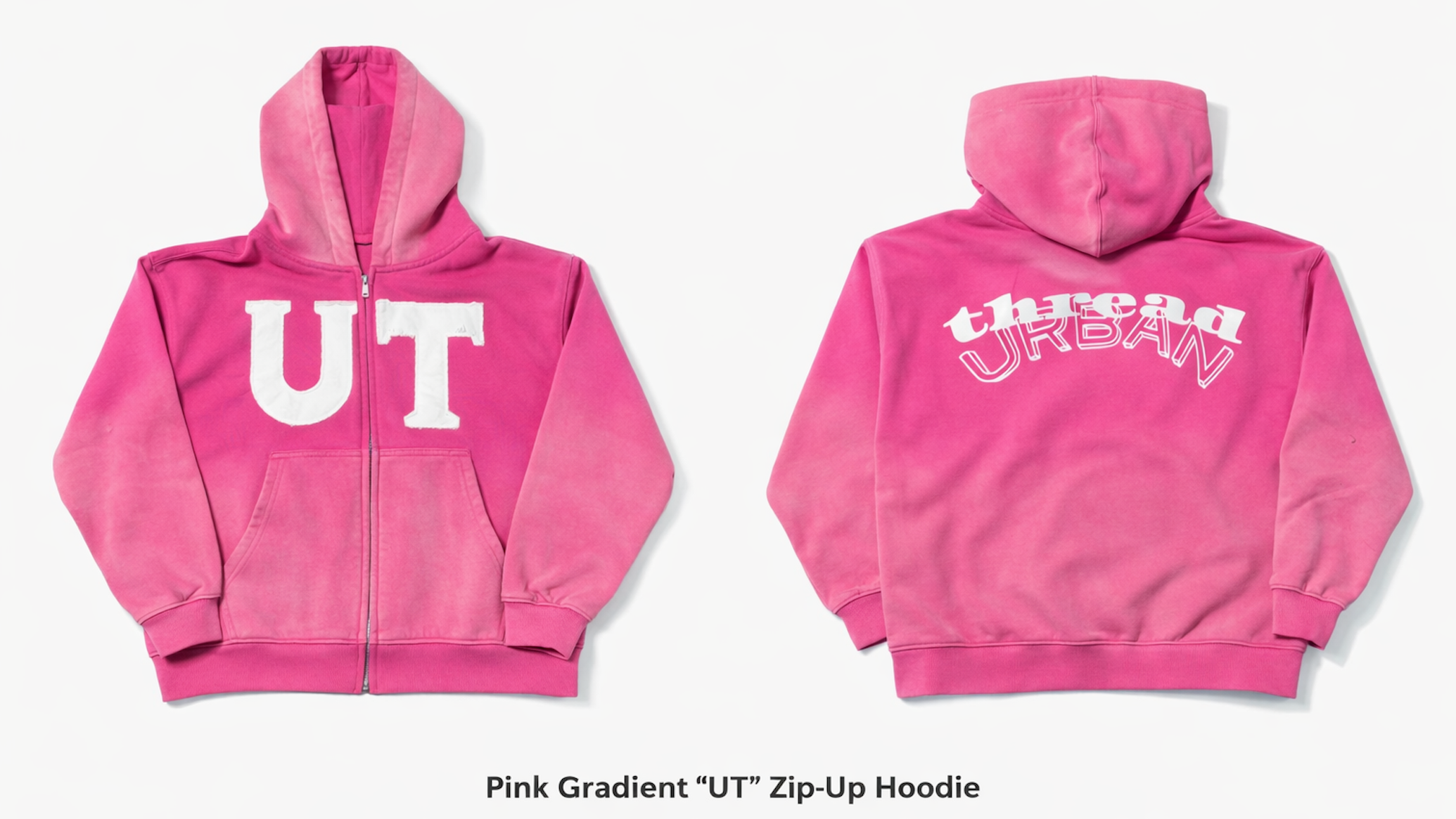 Urban Thread Zip-Up Hoodie (Pink)